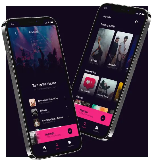 Music streaming app concept design