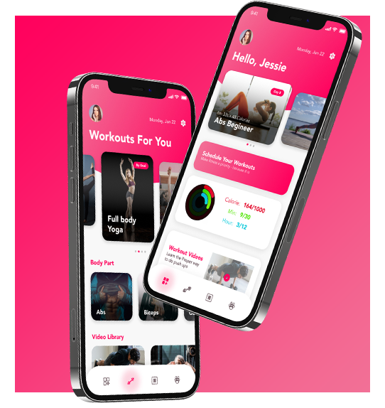 Workout fitness app concept design